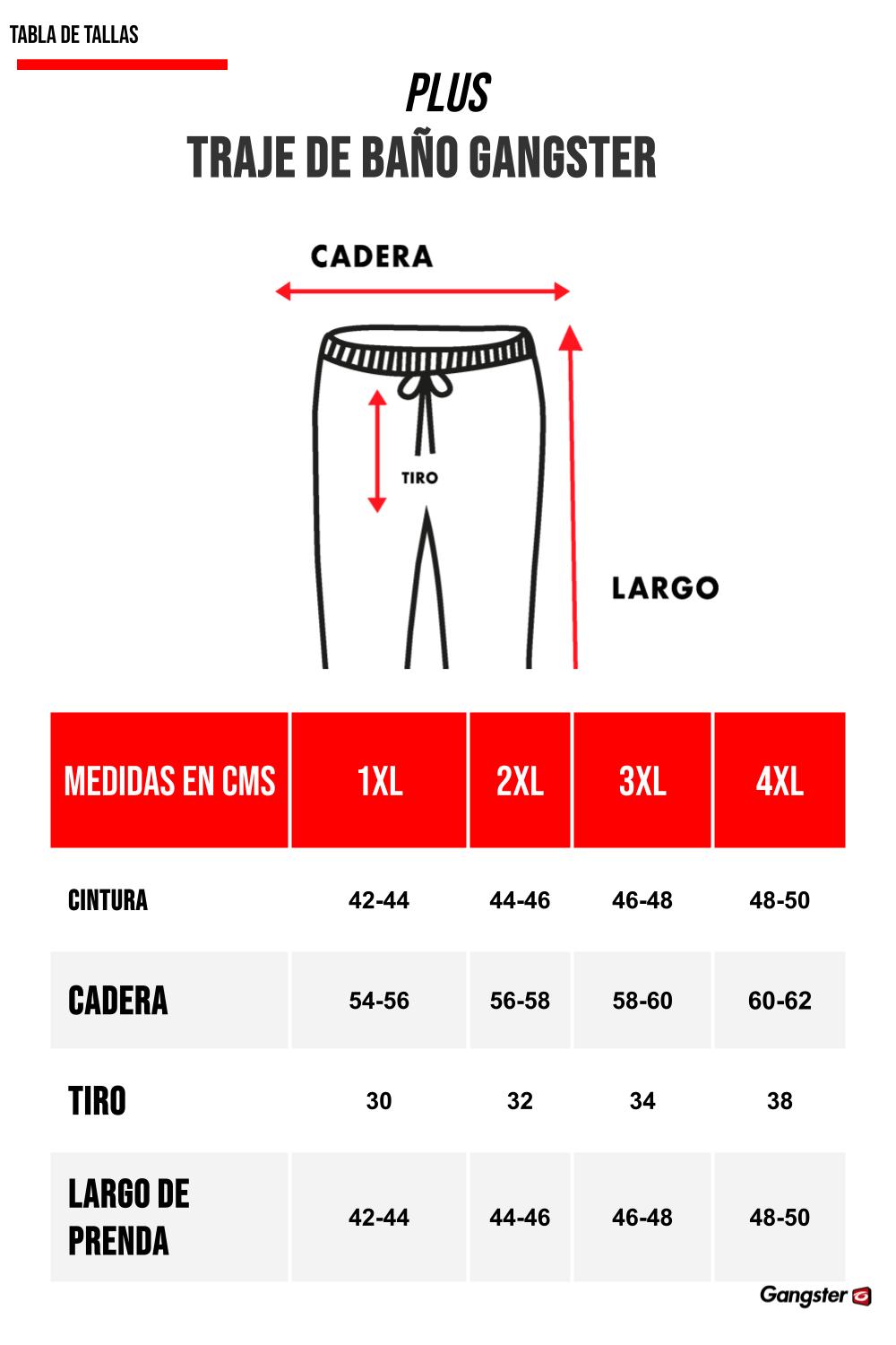 Plus Traje Baño Solid Azul Gangster