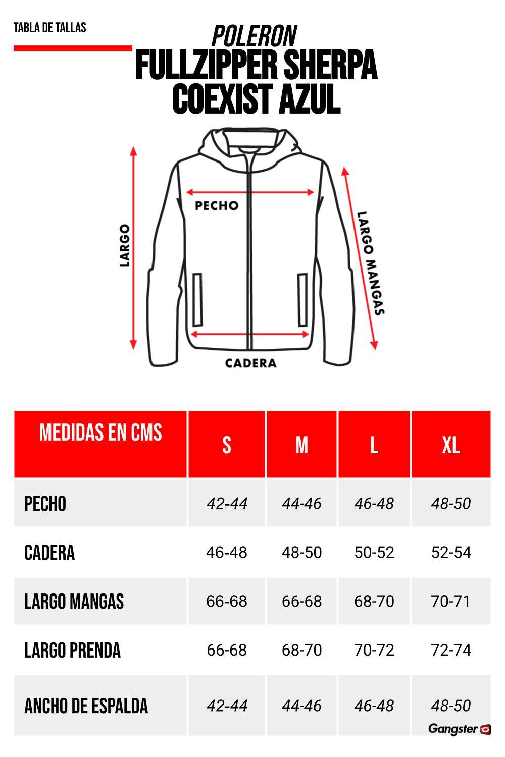 Polerón Full Zipper Sherpa Coexist Azul Gangster - Gangster