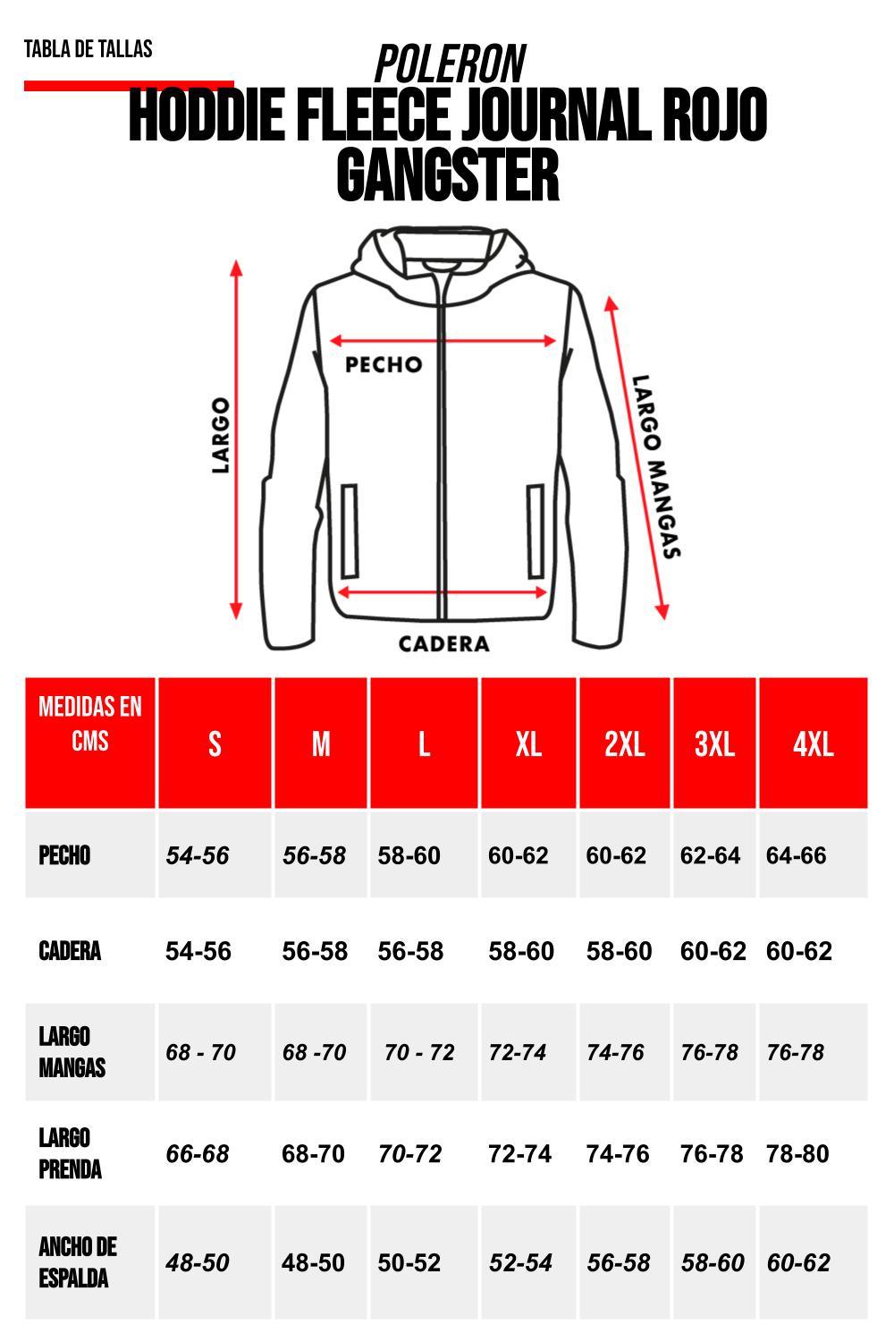 Polerón Hoodie Fleece Journal Rojo Gangster - Gangster