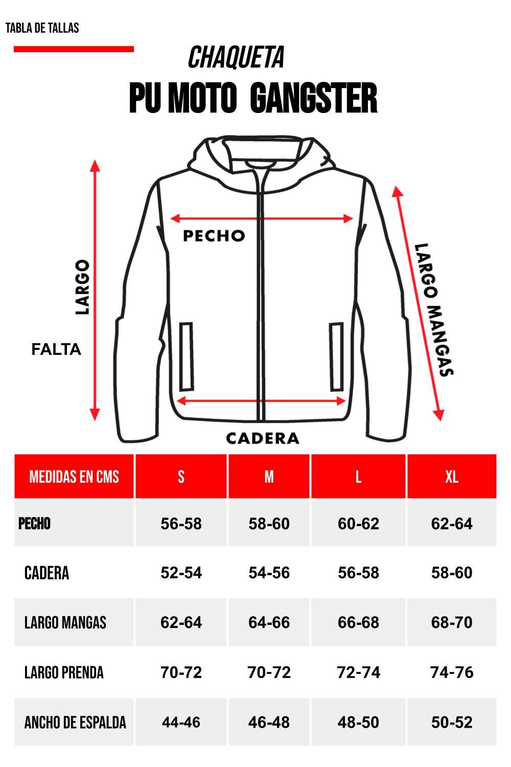 Chaqueta PU Moto Negro Gangster - Gangster