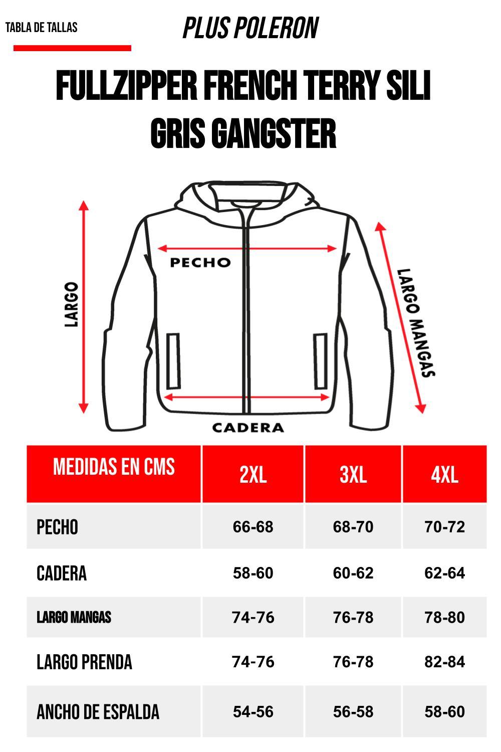 Plus Poleron Full Zipper Sili Gris Gangster - Gangster