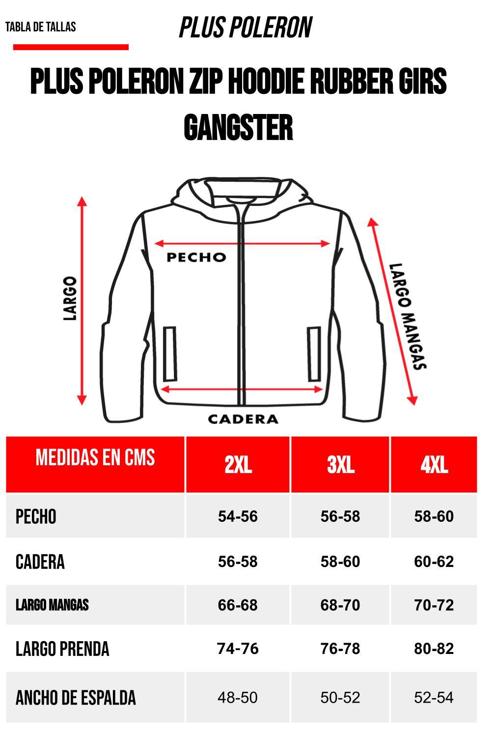 Plus Polerón Full Zipper Fleece Rubber Gris Gangster - Gangster