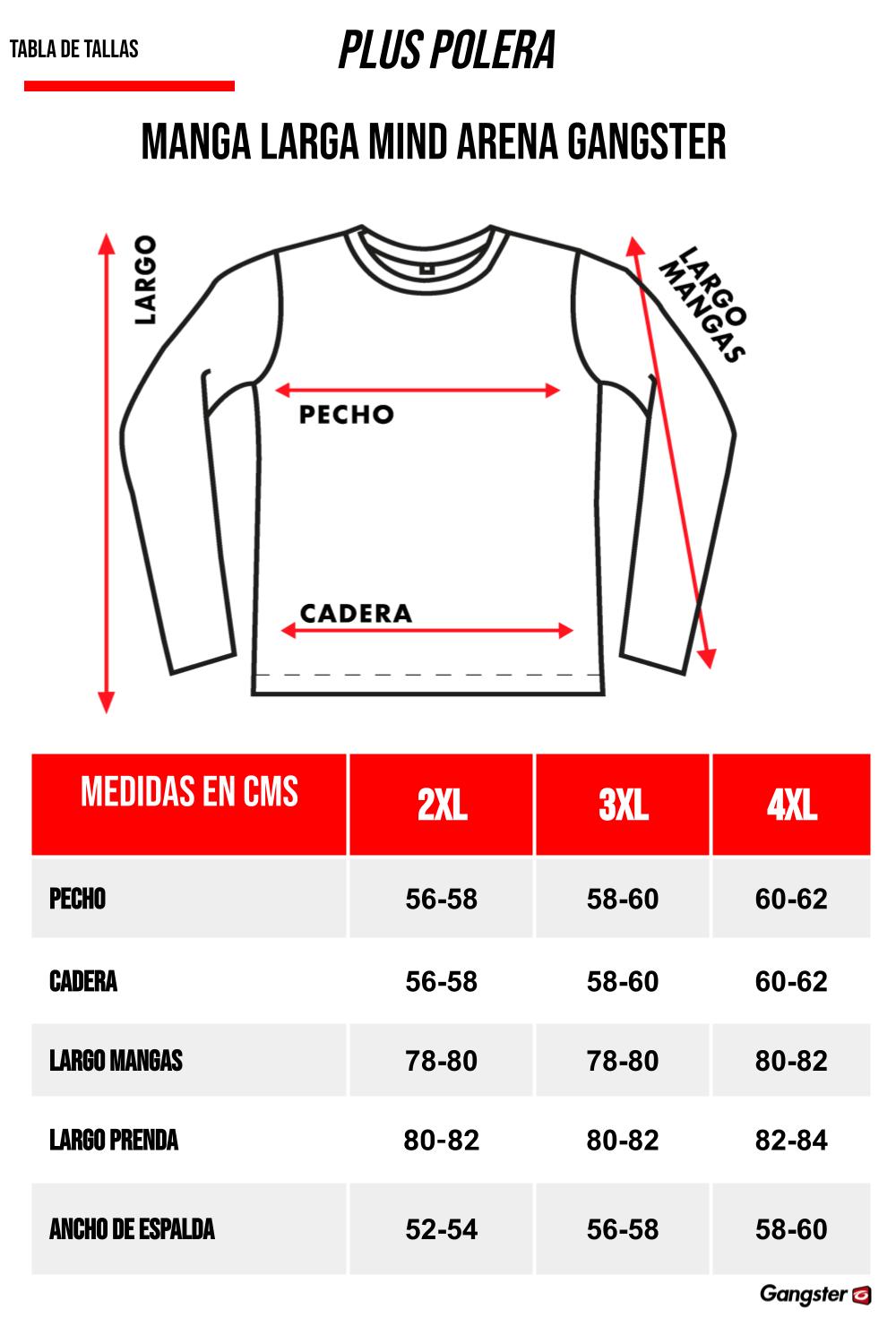 Plus Polera Manga Larga Head Arena Gangster