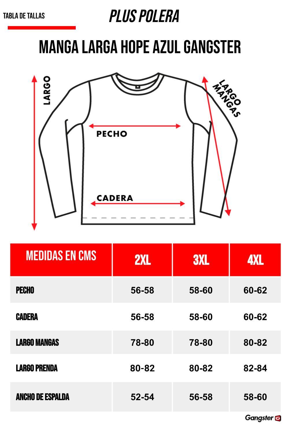 Plus Polera Manga Larga Hope Azul Marino Gangster - Gangster