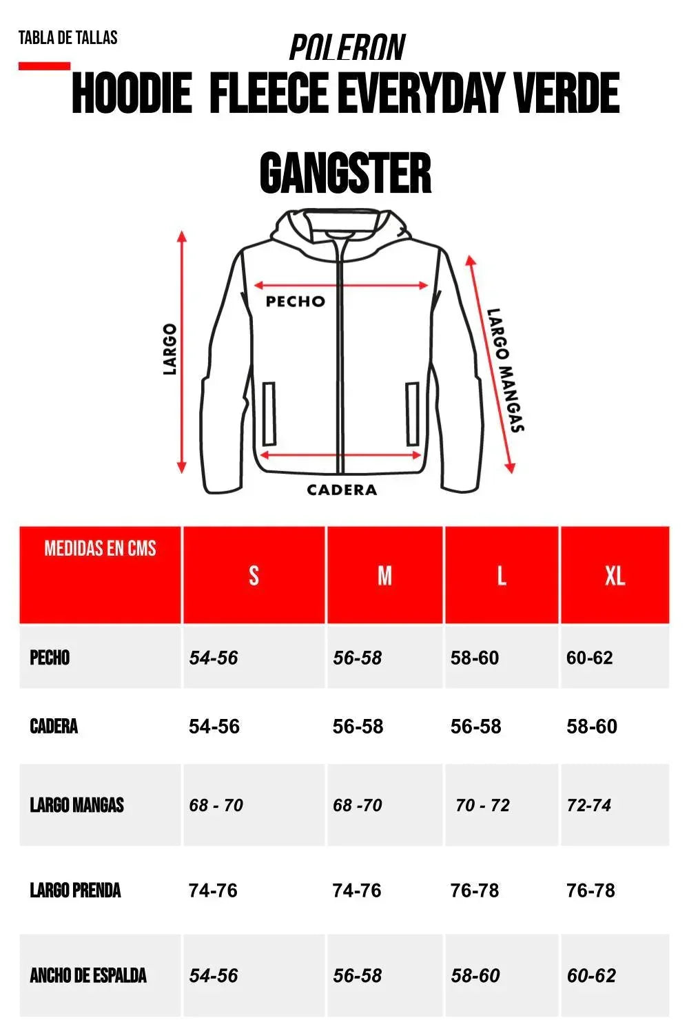 Polerón Hoodie Fleece Everyday Verde Gangster - Gangster