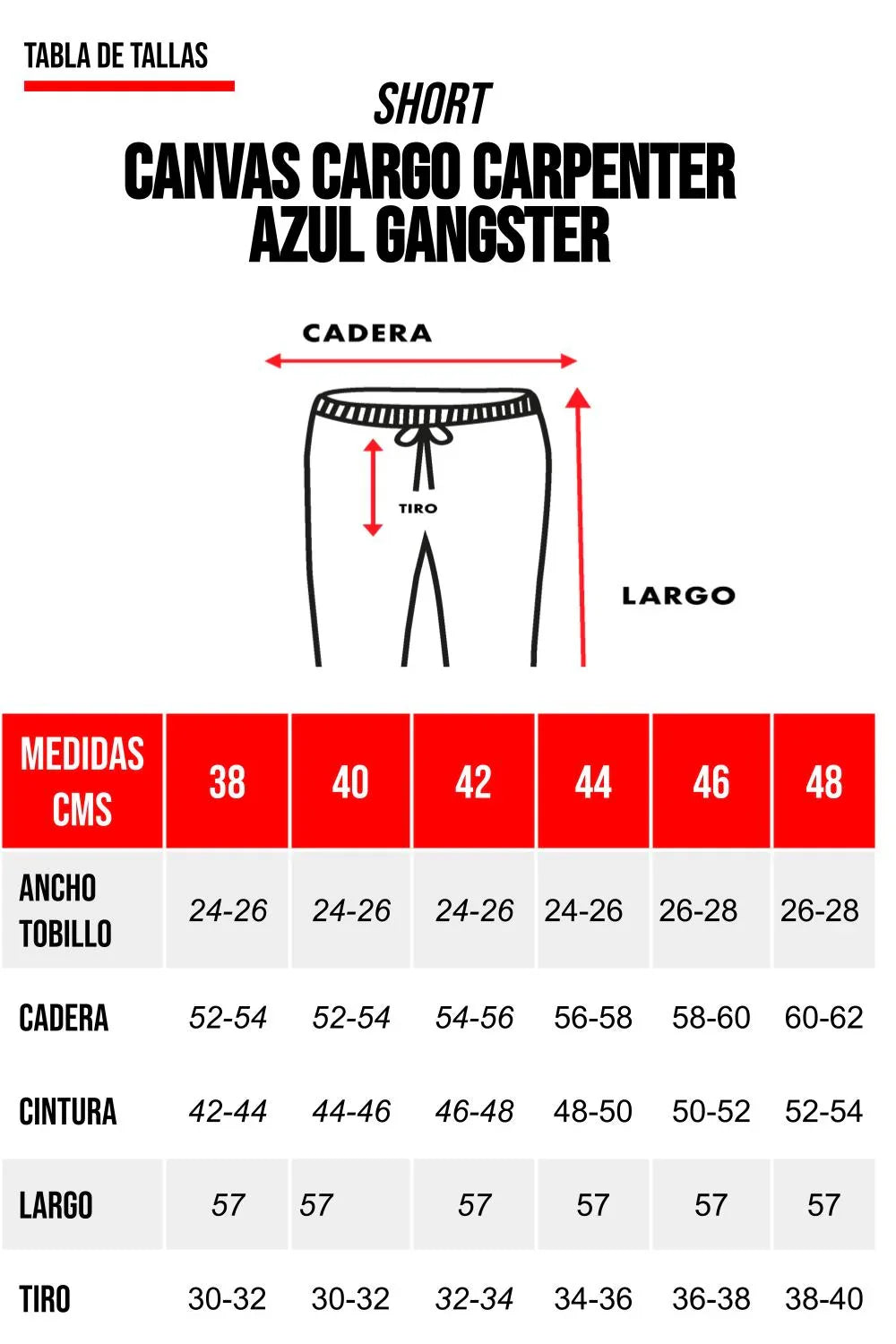 Short Canvas Cargo Carpenter Azul Gangster