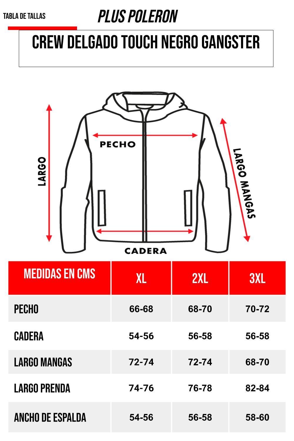 Plus Poleron Crew Touch Negro Gangster - Gangster