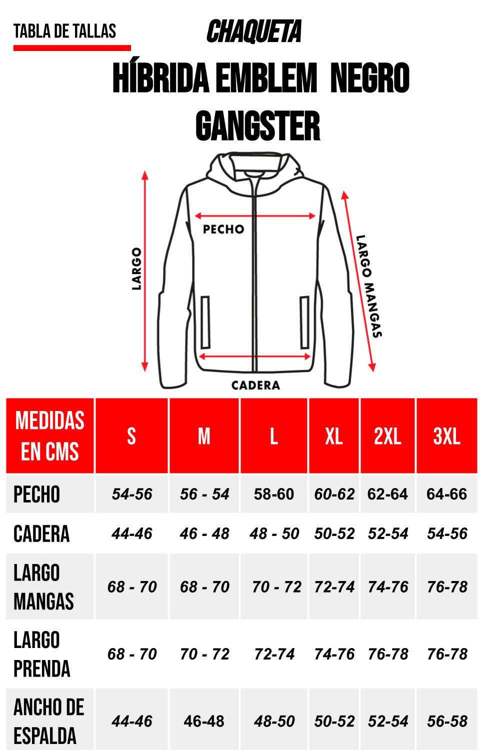 Plus Chaqueta Híbrida Fusion Negro Gangster