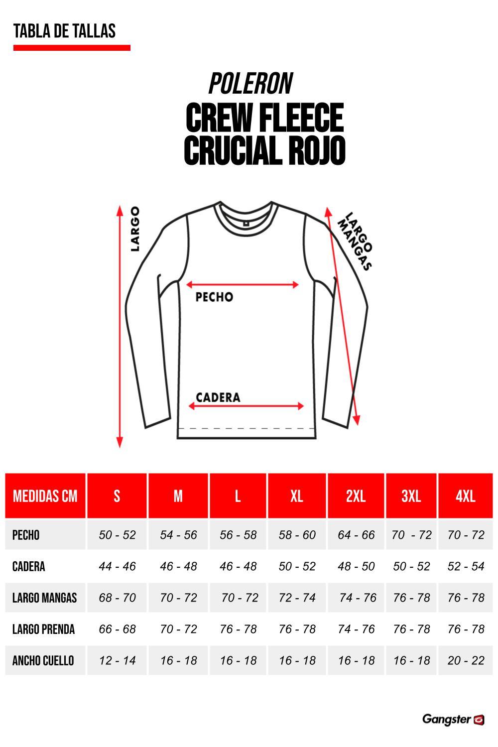 Polerón Crew Fleece Crucial Rojo Gangster - Gangster