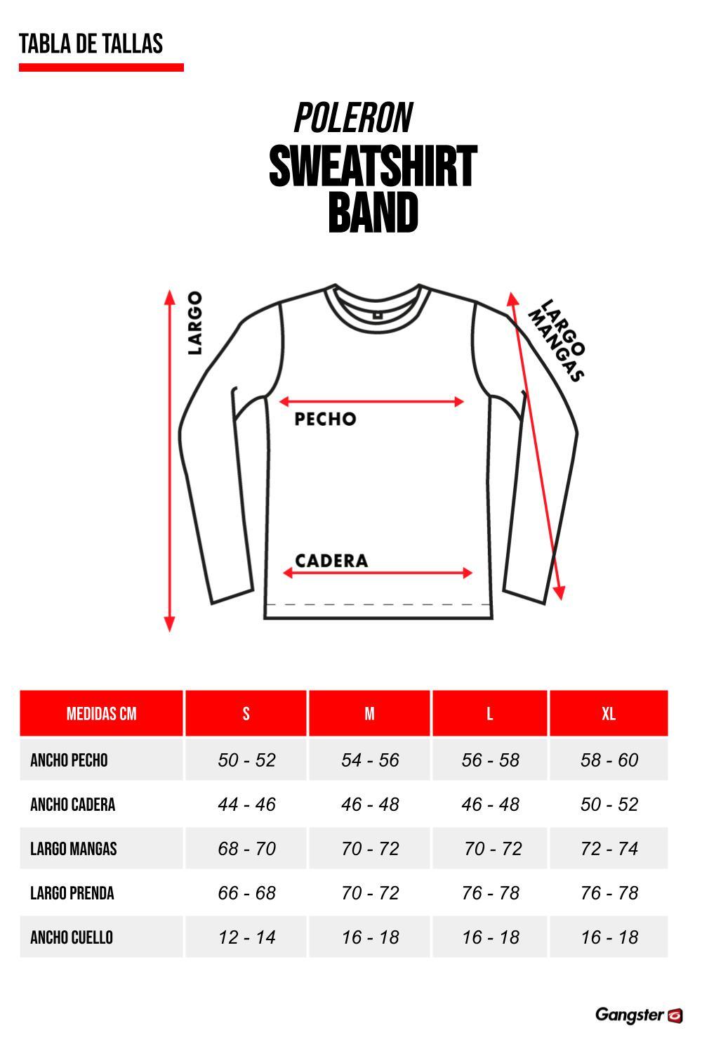 Poleron Crew Band Azul Marino Gangster - Gangster