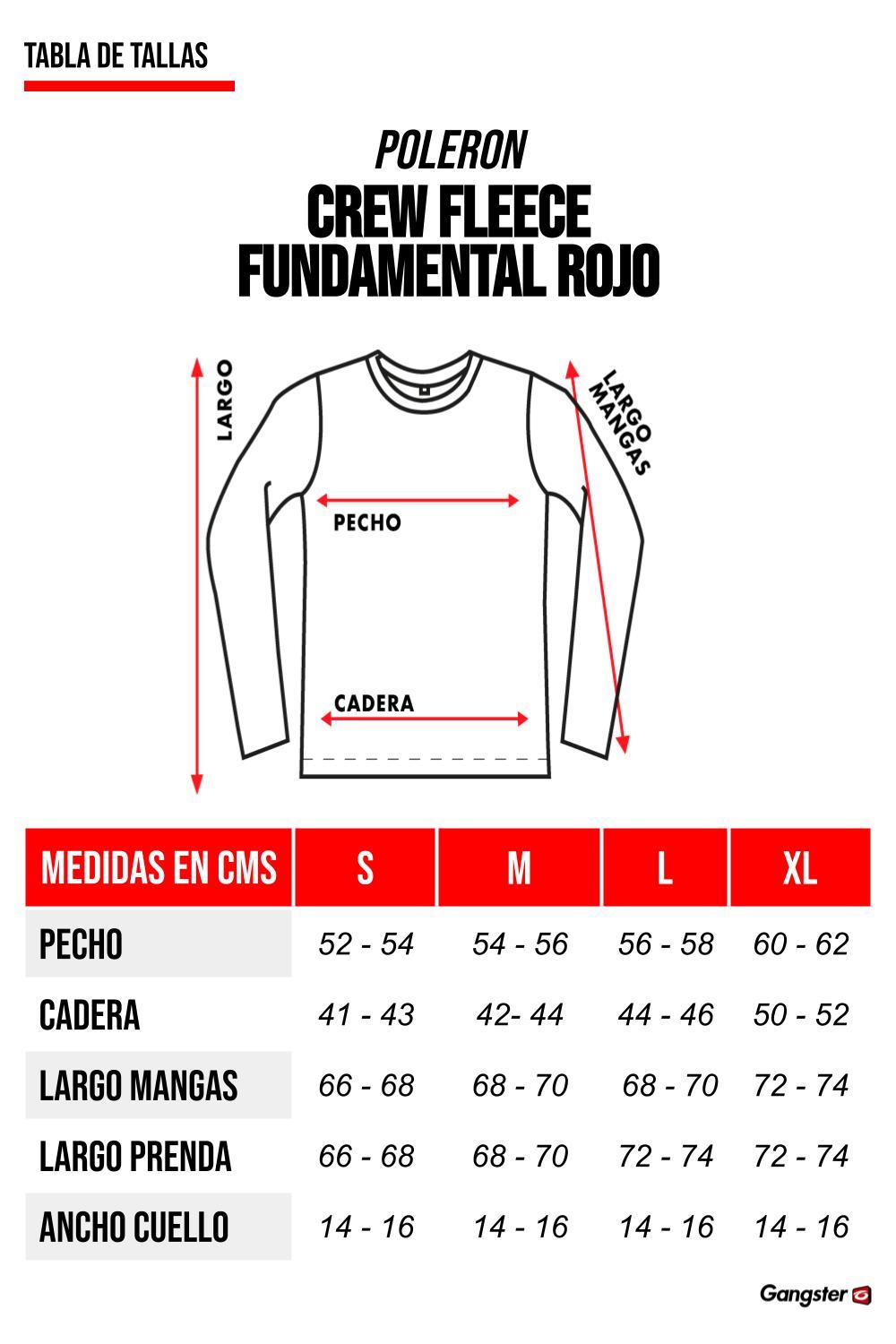 Polerón Crew Fleece Fundamental Rojo Gangster - Gangster