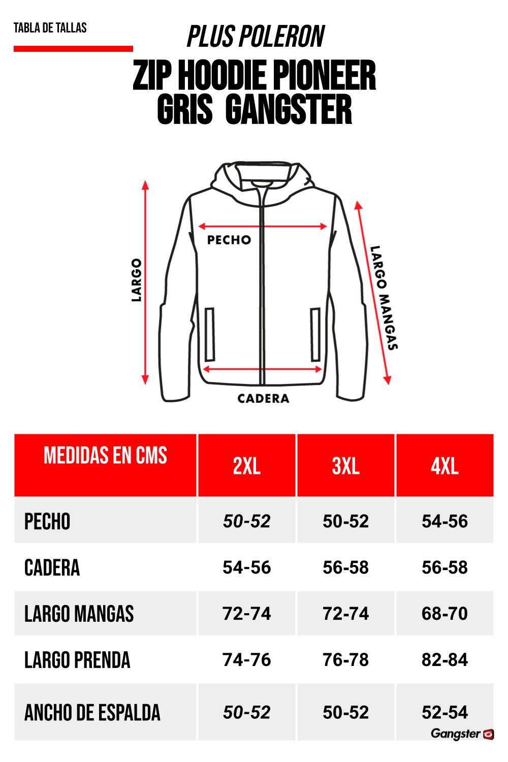 Plus Polerón Full Zipper Fleece Finder Gris Gangster