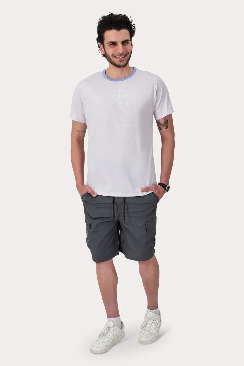 Polera Mc Basica Hills Morado Melange - Gangster