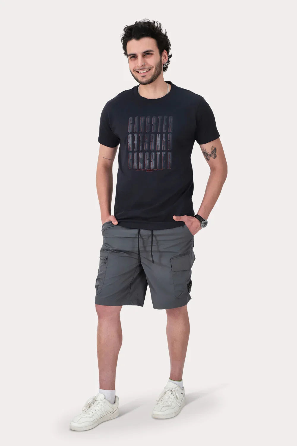 Polera Mc Basica Essex Azul Marino - Gangster