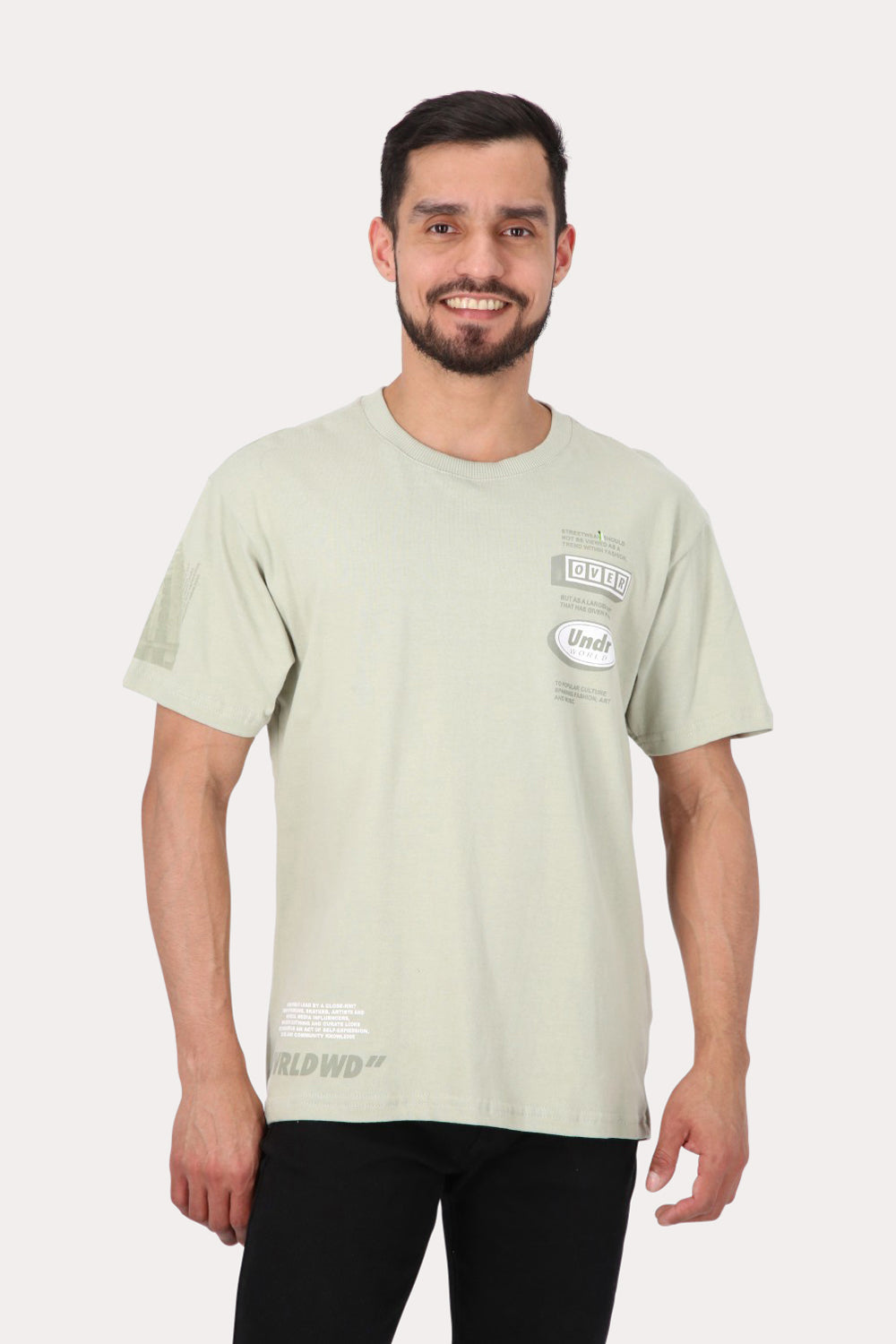 Polera Mc Básica Loose Fit Verde Gangster