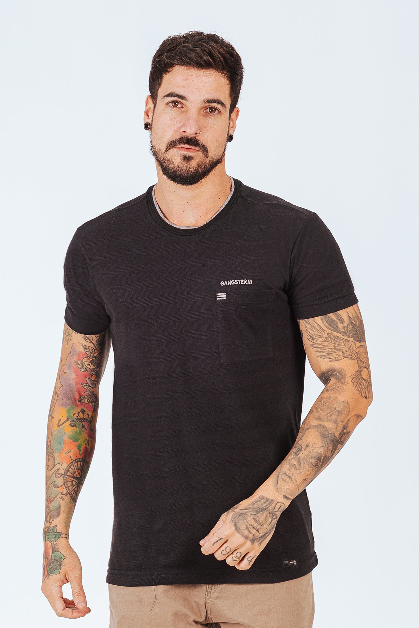 Polera Mc Especial Natal Negro Gangster