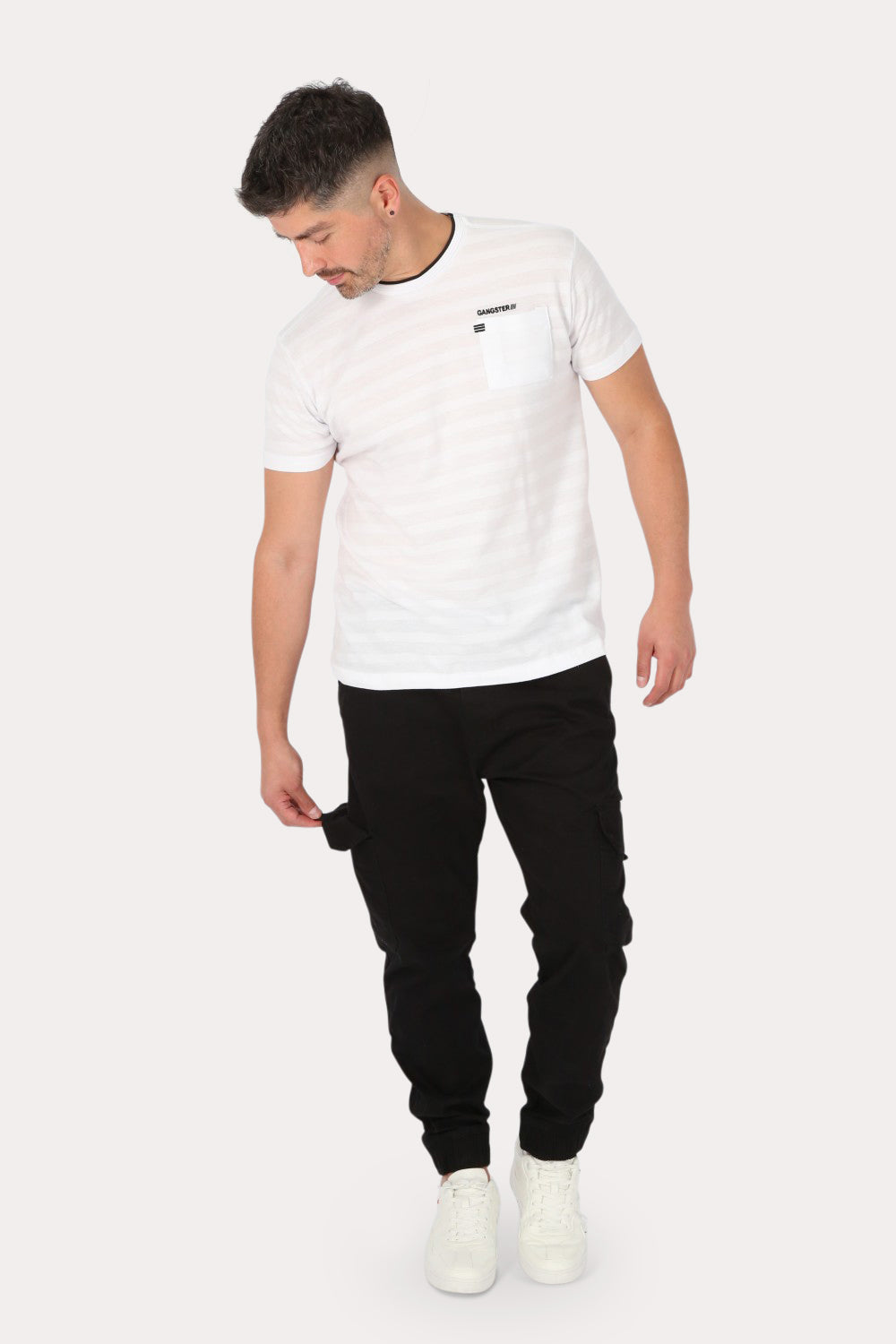 Polera Mc Especial Natal Blanco Gangster