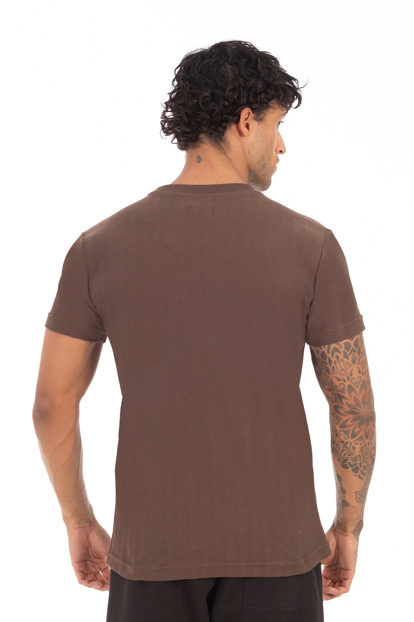 Polera Mc Textura Bedford Café Oscuro