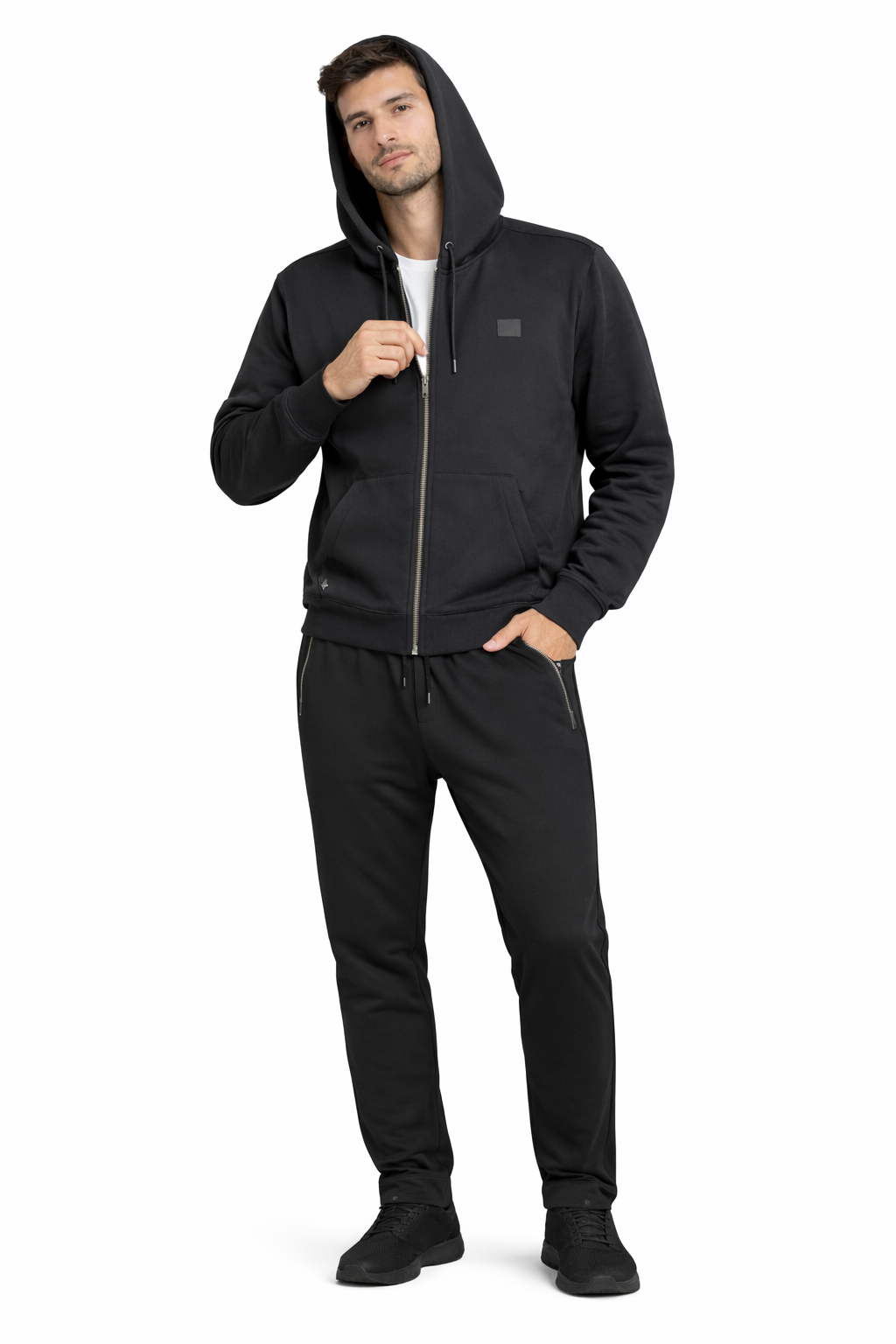 Poleron Fullzipper Loop Negro
