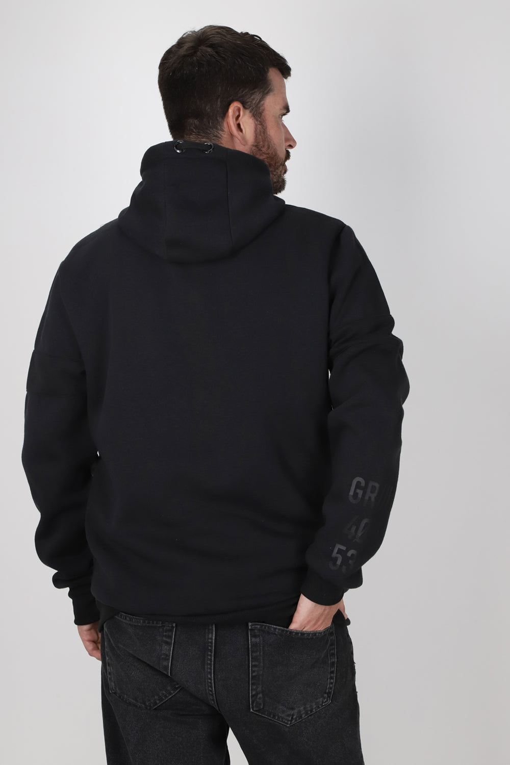 Polerón Full Zipper Fleece Nitty Negro Gangster