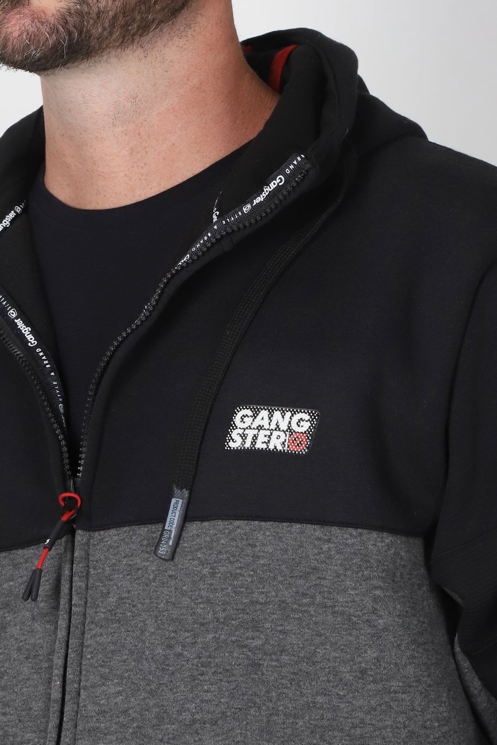 Polerón Full Zipper Fleece Nitty Negro Gangster