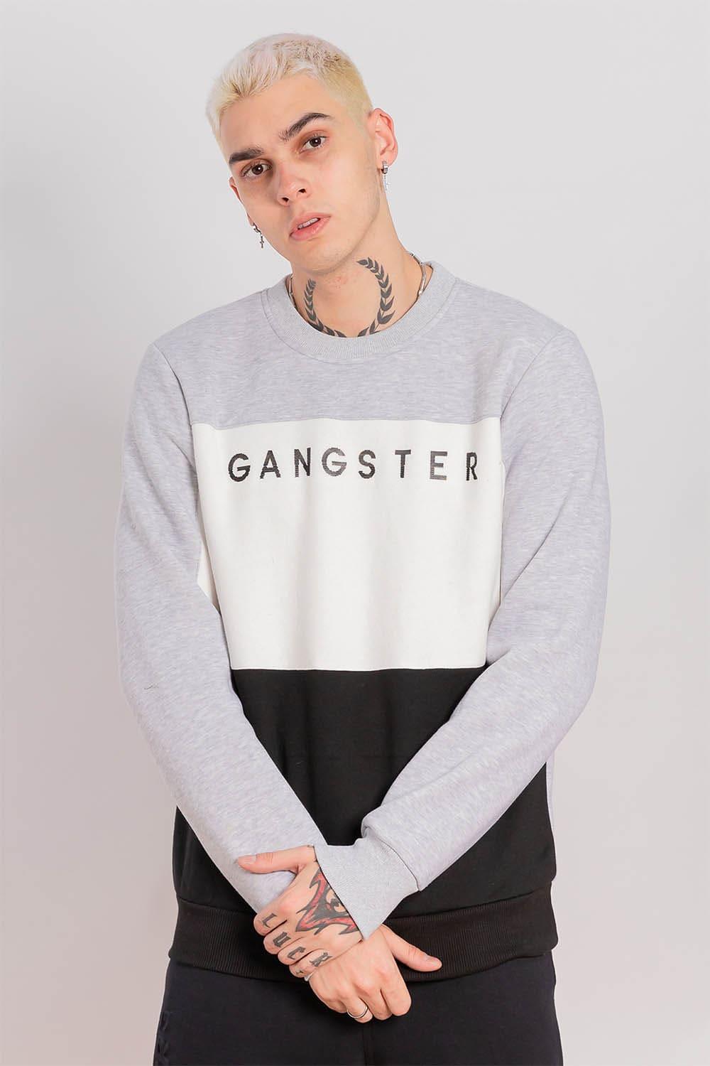 Polerón Crew Fleece Fundamental Gris Gangster - Gangster