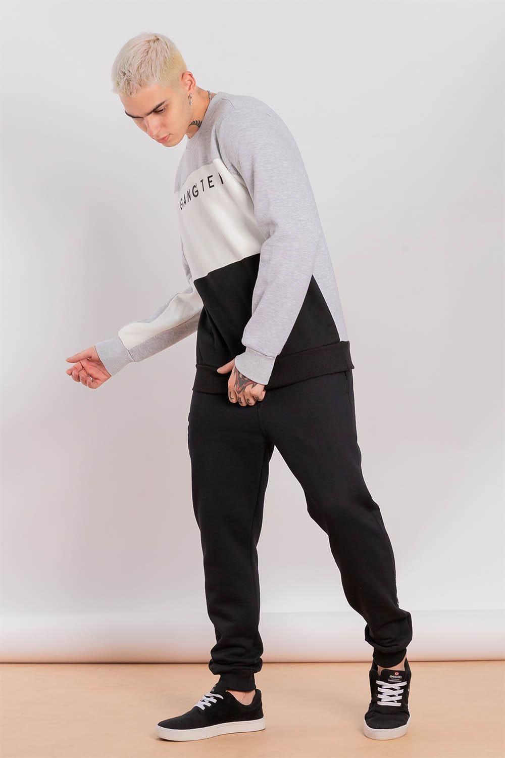 Polerón Crew Fleece Fundamental Gris Gangster - Gangster