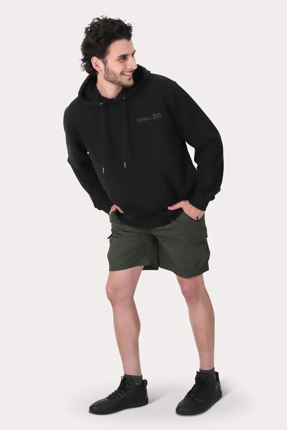 Poleron Hoodie Fleece Astoria Negro - Gangster