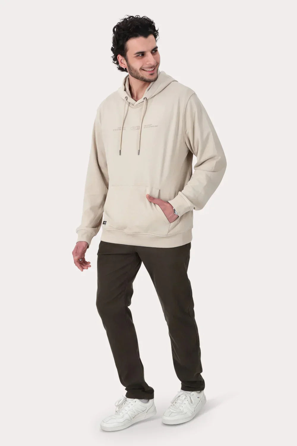Poleron Hoodie Fleece Inwood Beige - Gangster