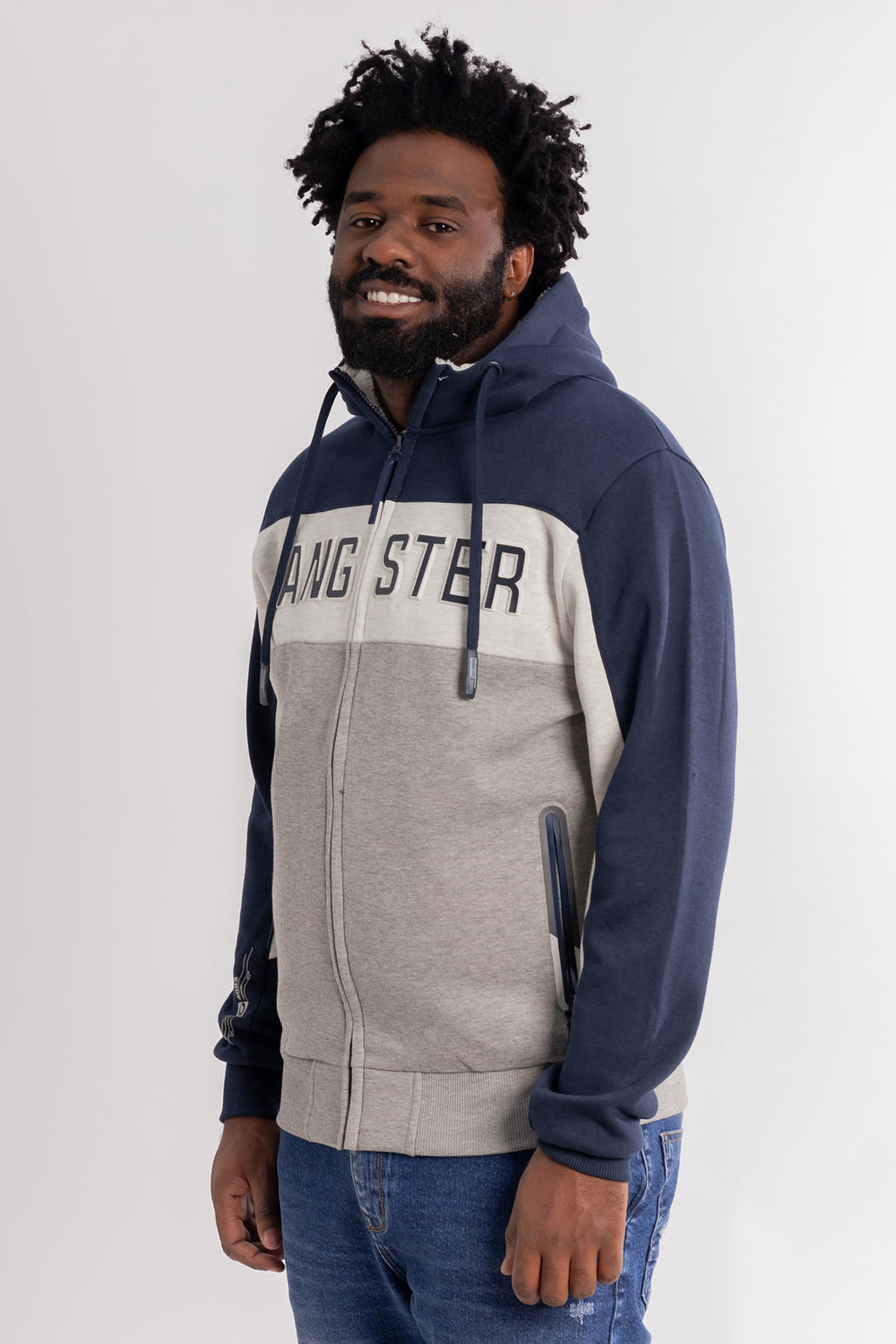 Poleron Full Zipper Radiant Azul Gangster