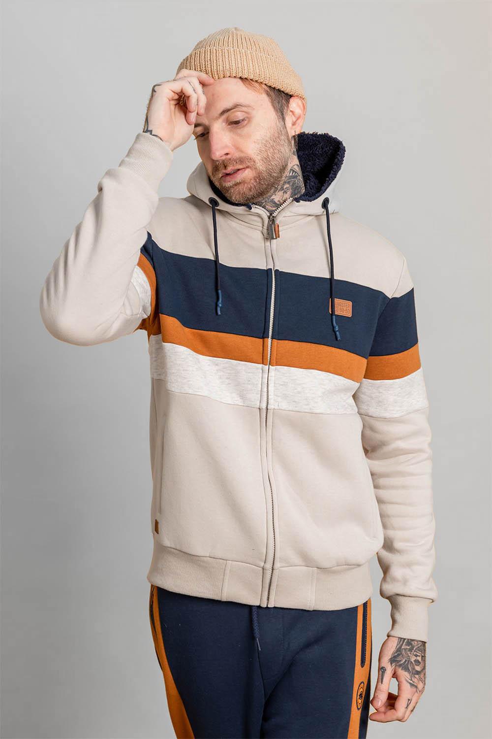 Polerón Full Zipper Fleece Community Beige Gangster - Gangster