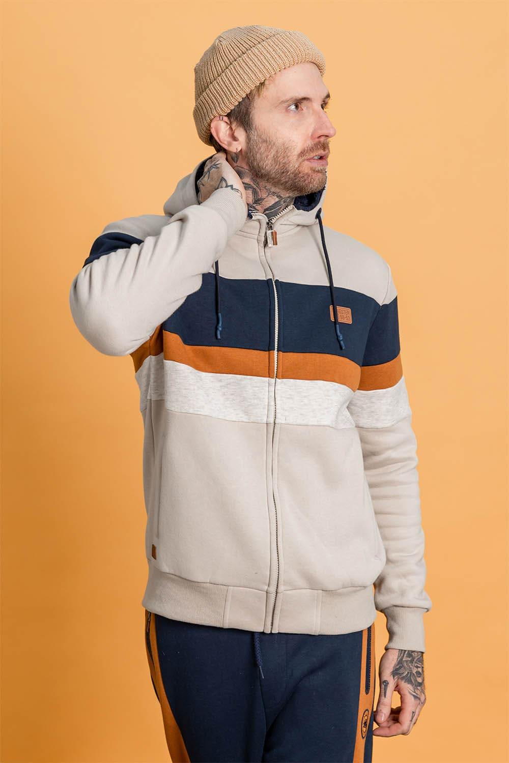 Polerón Full Zipper Fleece Community Beige Gangster - Gangster