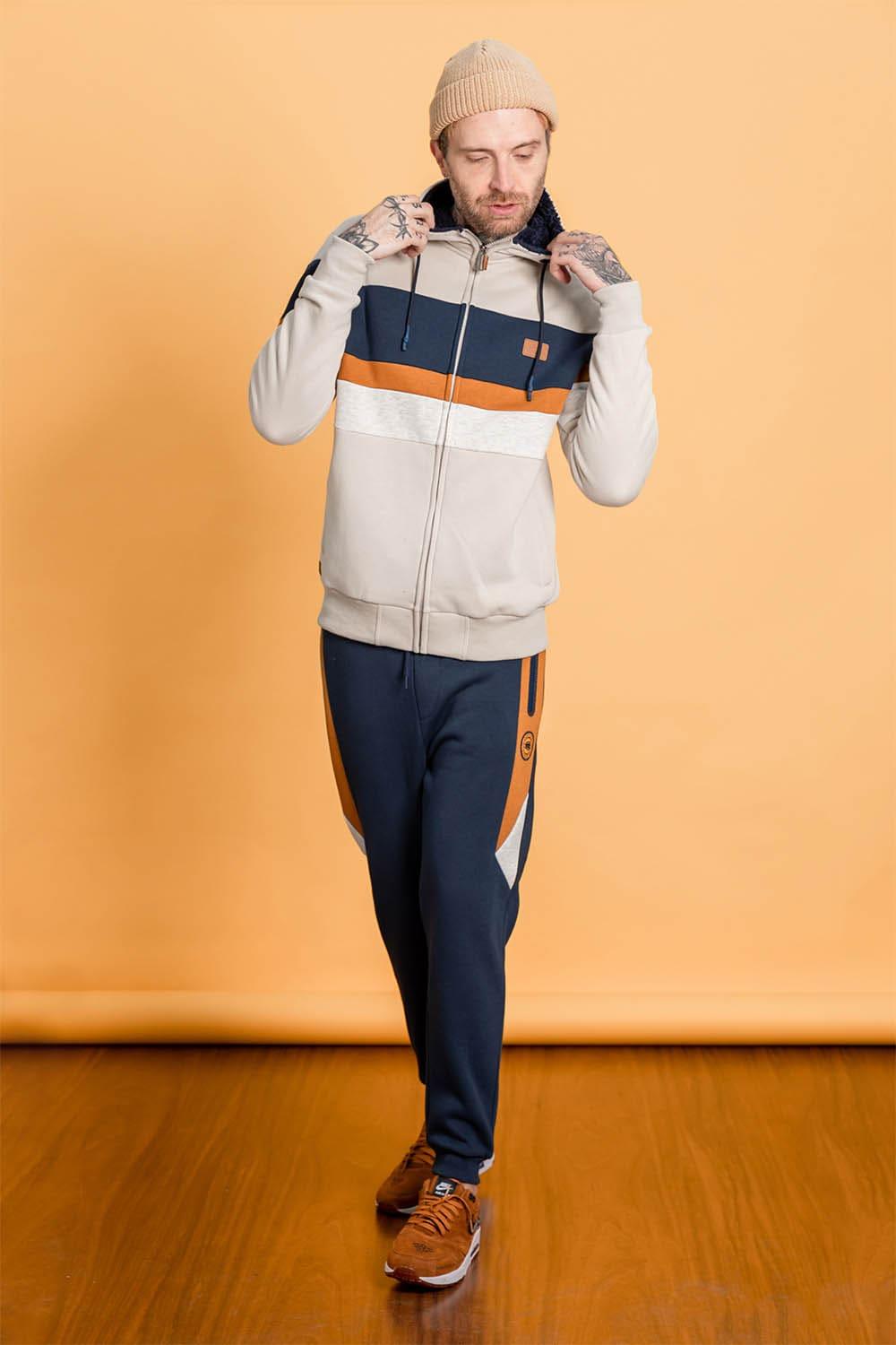 Polerón Full Zipper Fleece Community Beige Gangster - Gangster