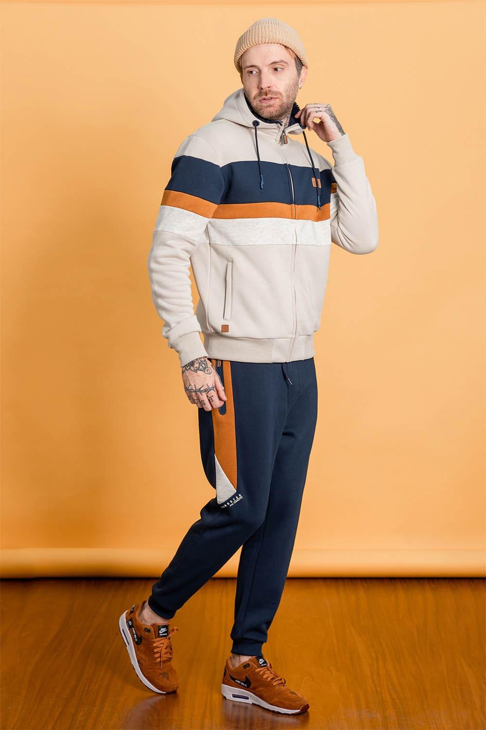Polerón Full Zipper Fleece Community Beige Gangster - Gangster