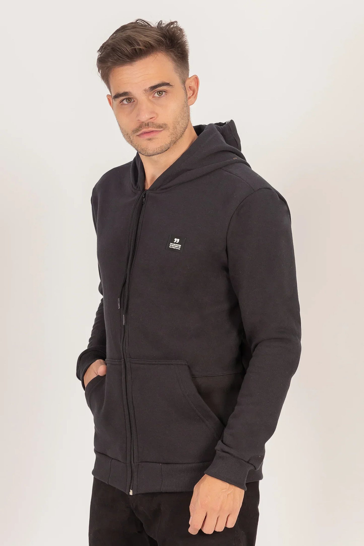 Poleron Full Zipper Fleece Titan Negro Overcore - Gangster
