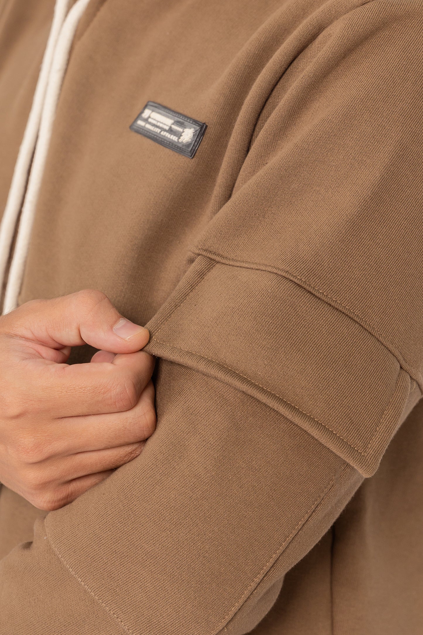Poleron Full Zipper Fleece Carg Café Overcore