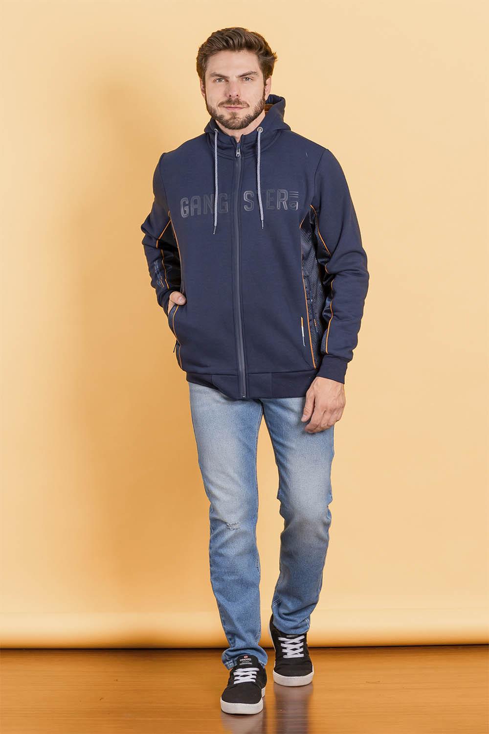 Polerón Full Zipper Sherpa Coexist Azul Gangster - Gangster