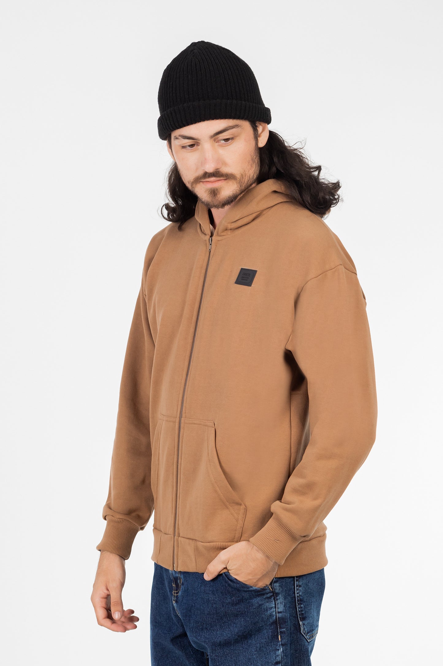 Poleron Full Zipper Fleece Nolus Beige Overcore