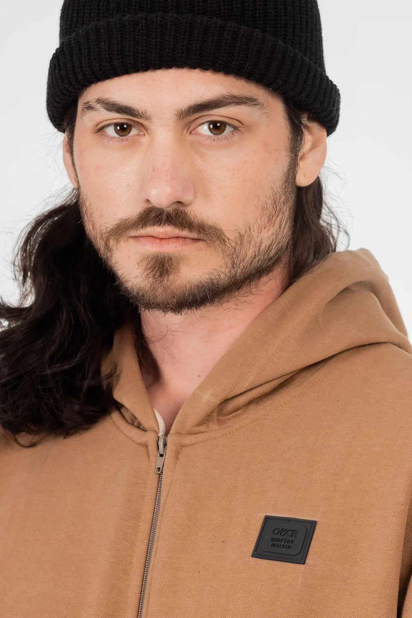 Poleron Full Zipper Fleece Nolus Beige Overcore - Gangster