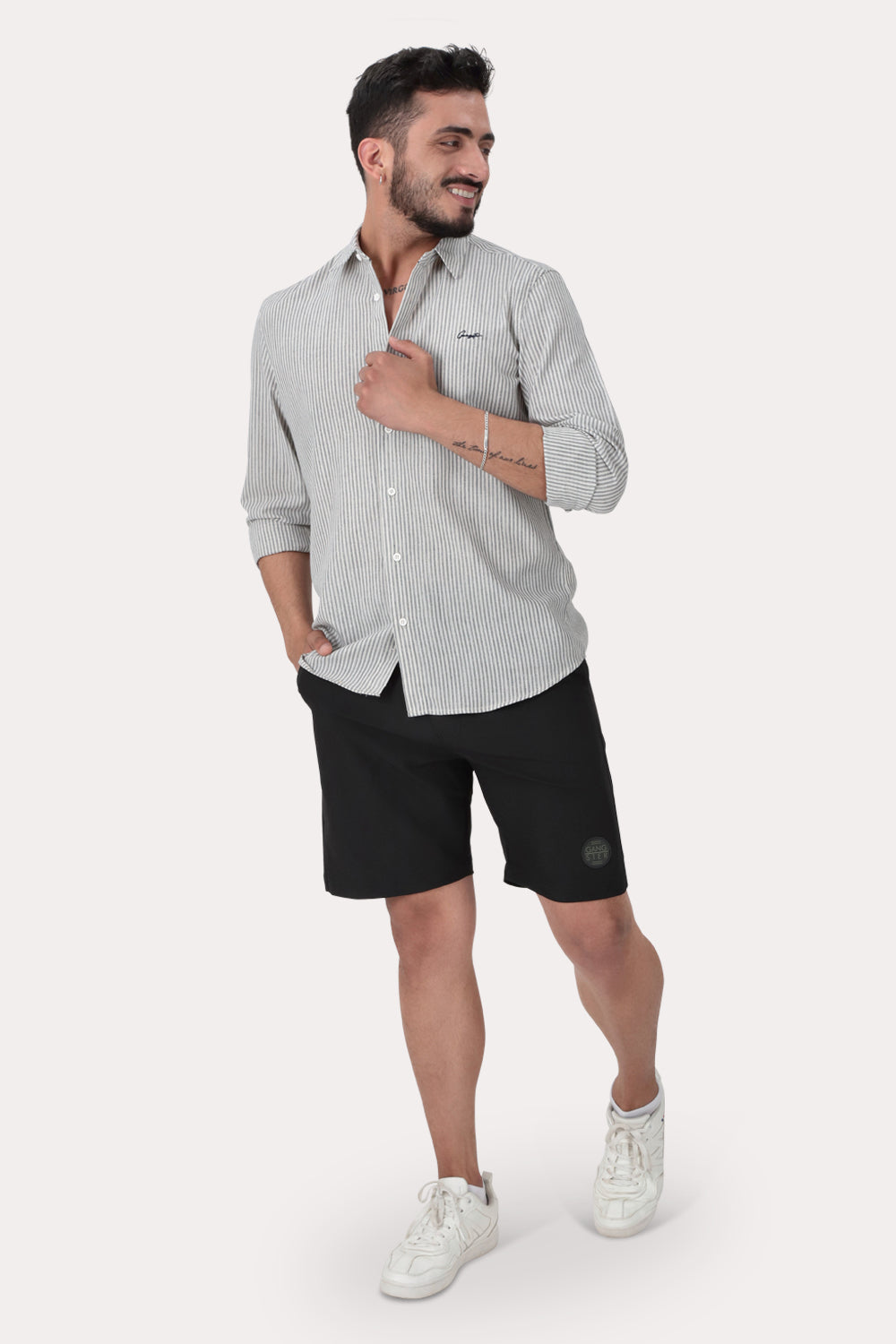 Camisa ML Fake Linho Araru Blanco Gangster