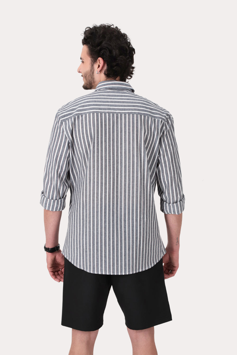 Camisa ML Fake Linho Buriti Azul Gangster