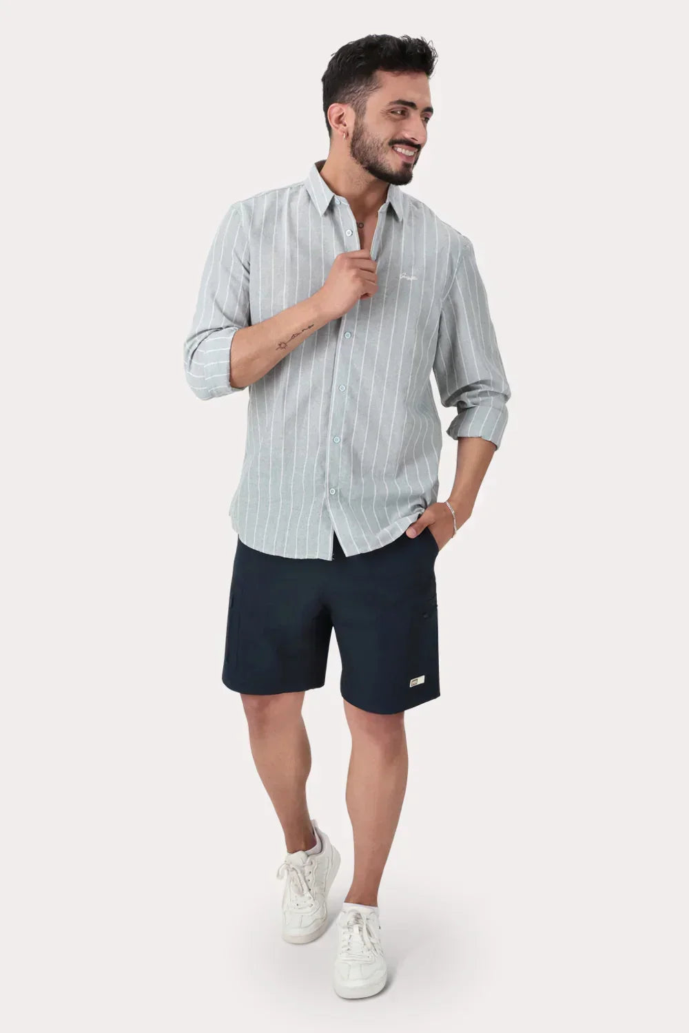 Camisa ML Fake Linho Garfield Beige - Gangster