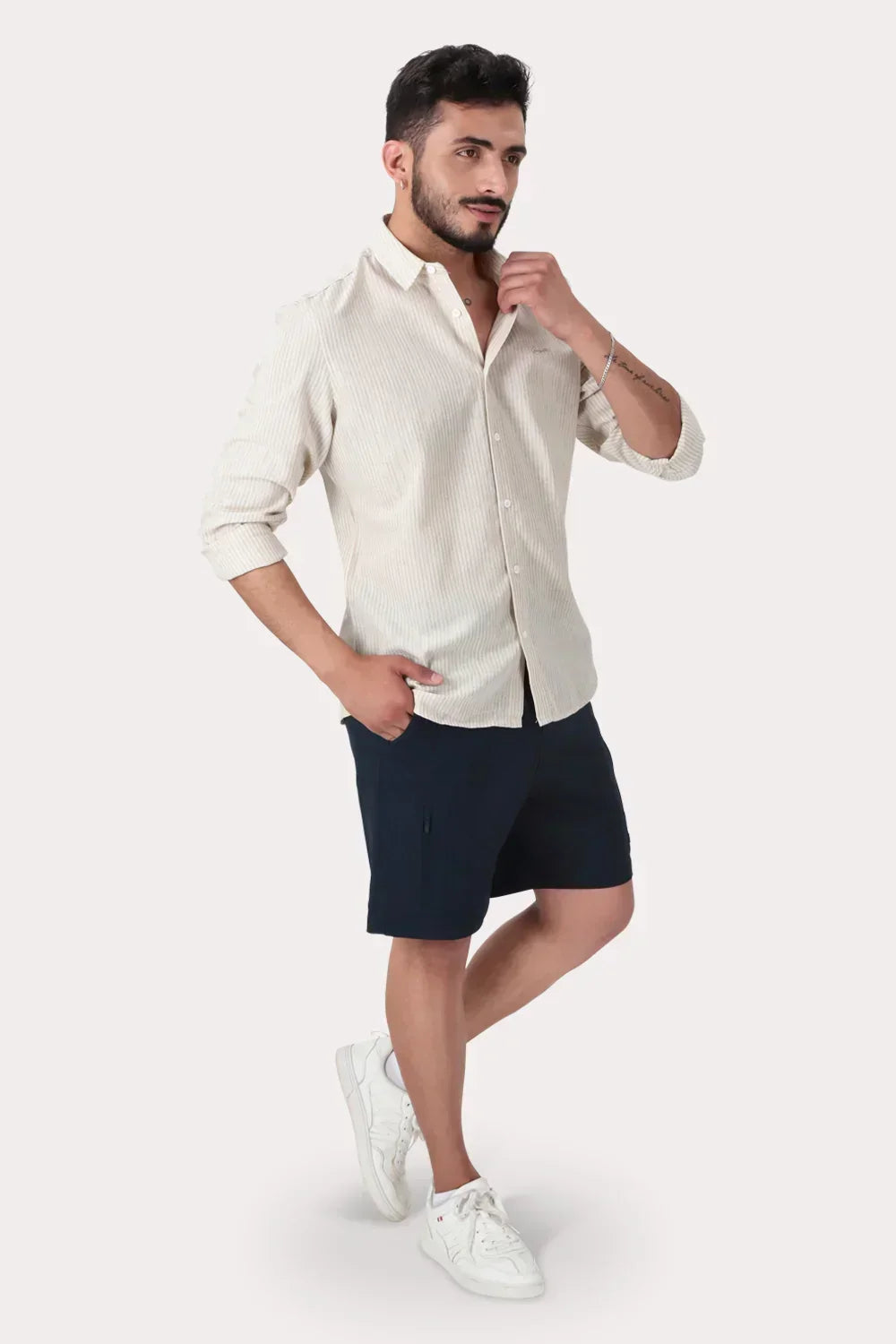 Camisa ML Fake Linho Tucuma Beige Gangster - Gangster