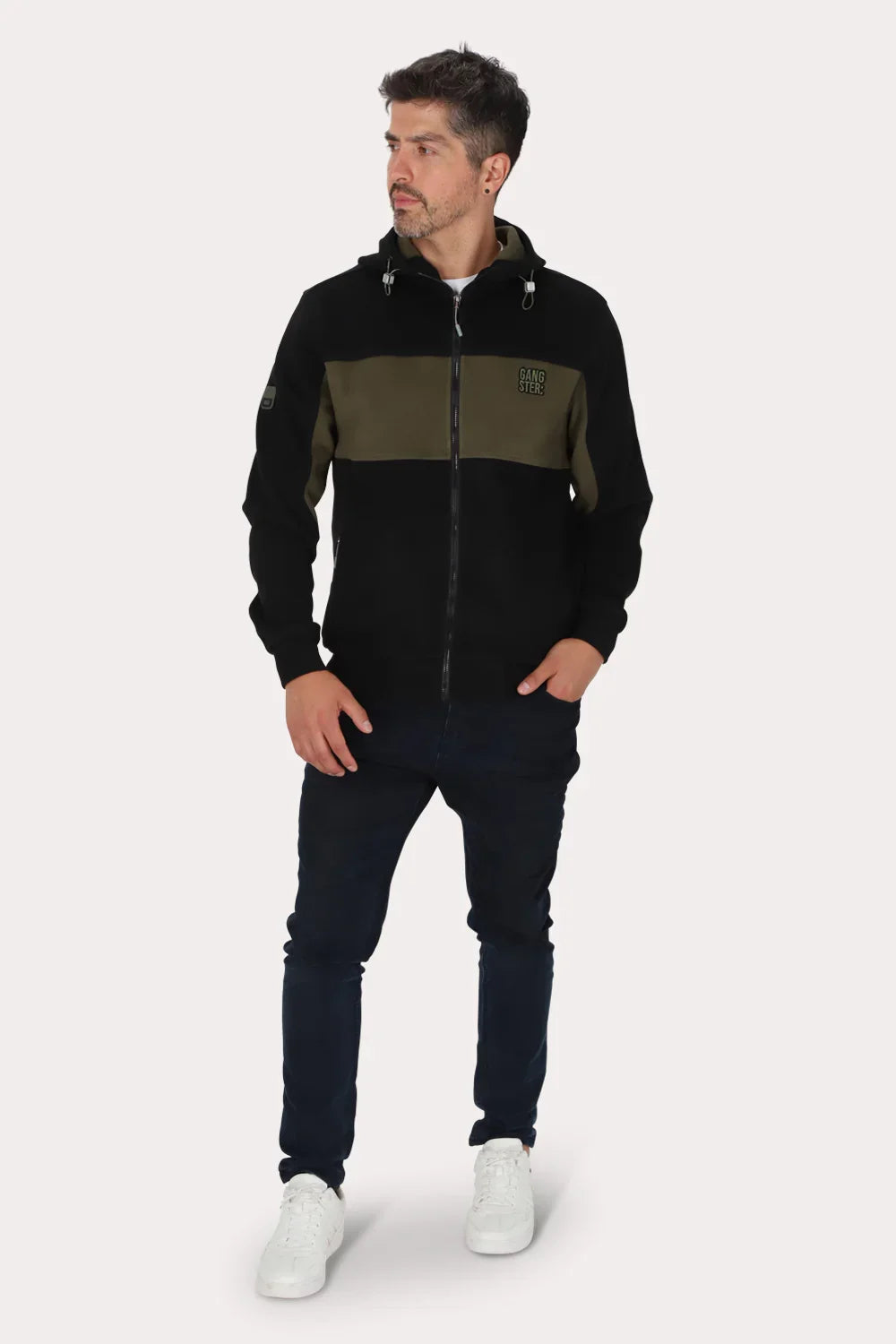 Poleron Full Zipper Polarix Negro Gangster