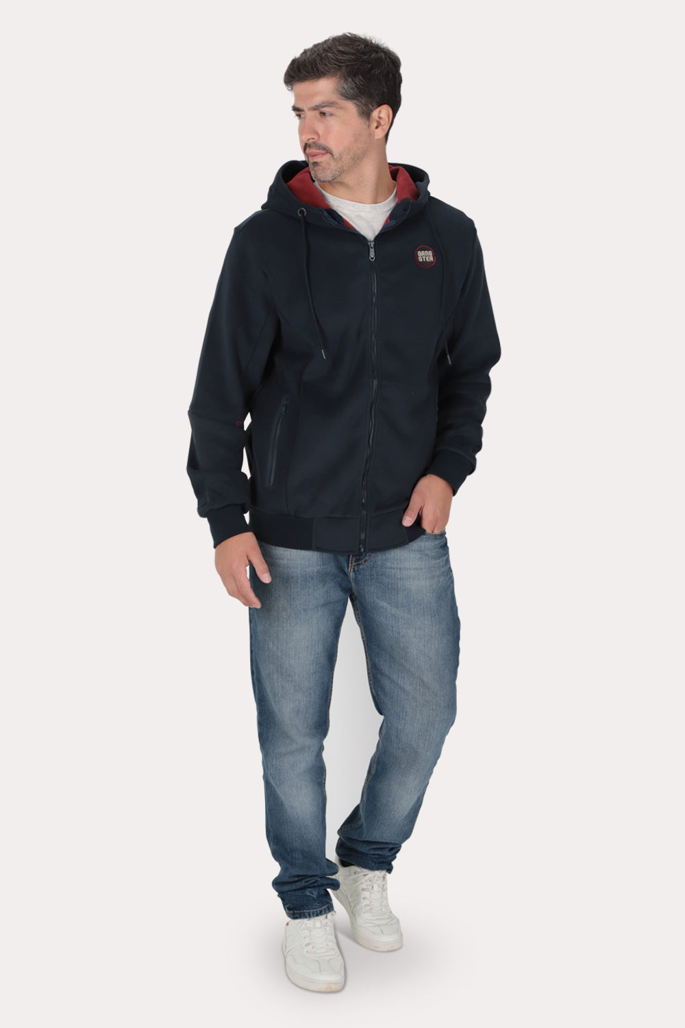 Poleron Full Zipper Outland Azul Marino Gangster