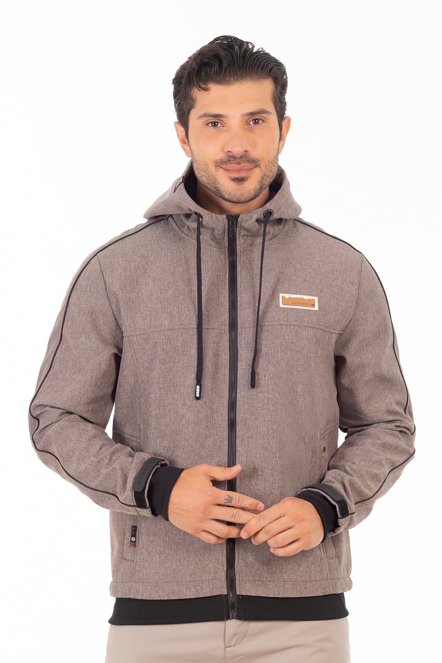 Chaqueta Full Zipper Crag Café Mezcla Gangster