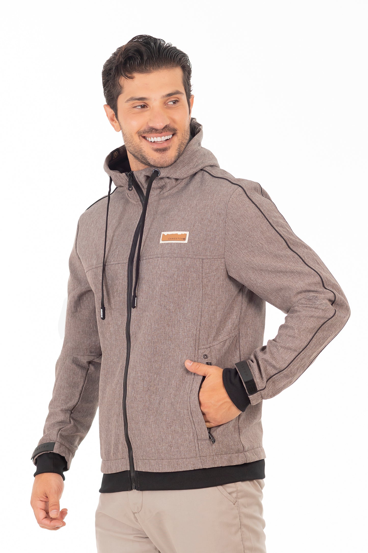 Chaqueta Full Zipper Crag Café Mezcla Gangster