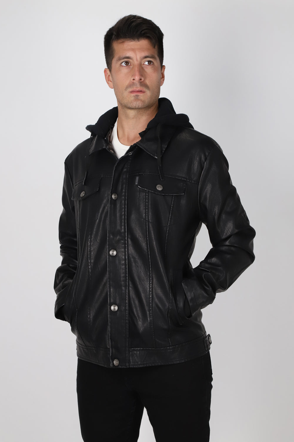 Chaqueta PU Boxer Negro Gangster