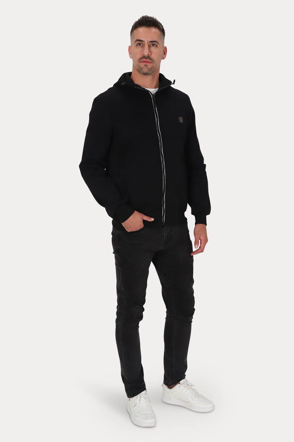 Poleron Full Zipper Fleece Posted Rojo Gangster