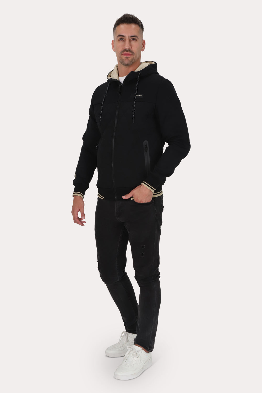 Chaqueta Hibridas Patchwork Negro Gangster